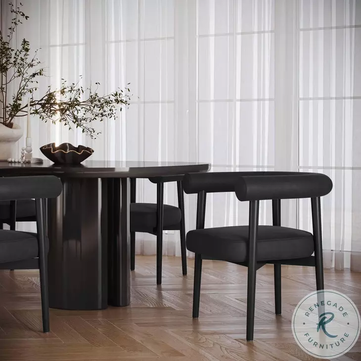 Spara Black Performance Vegan Leather Dining Chair