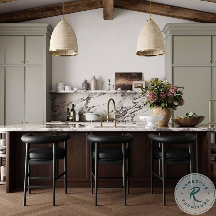 Spara Black Performance Vegan Leather Counter Height Stool