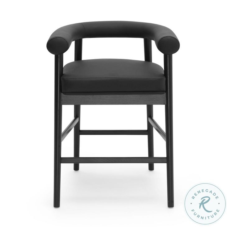 Spara Black Performance Vegan Leather Counter Height Stool