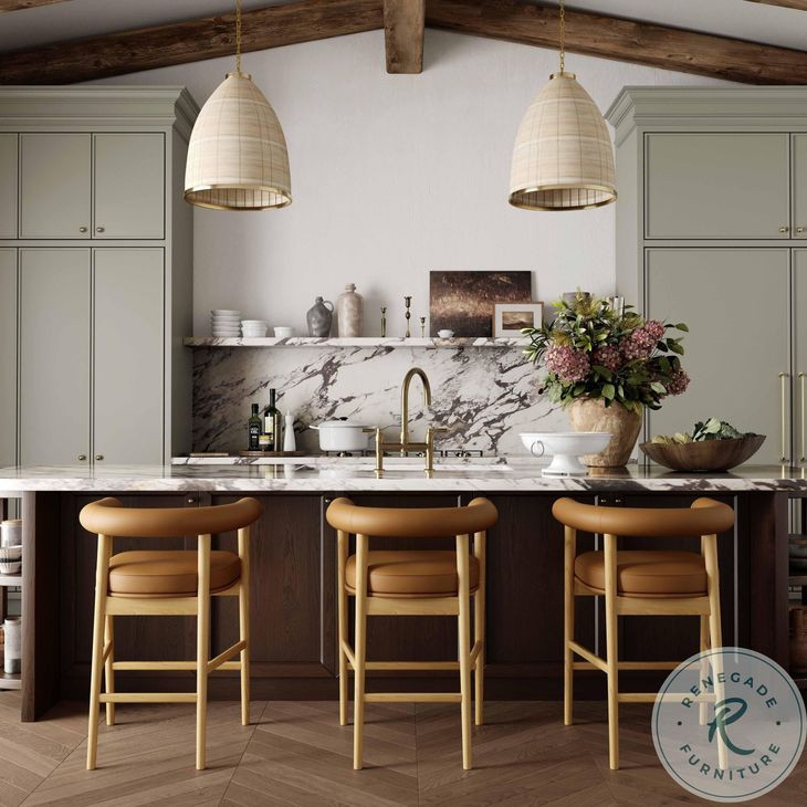 Spara Cognac Performance Vegan Leather Counter Height Stool