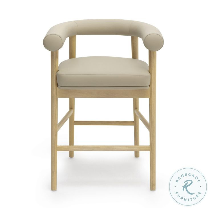 Spara Taupe Performance Vegan Leather Counter Height Stool