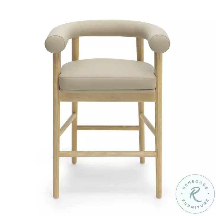 Spara Taupe Performance Vegan Leather Counter Height Stool