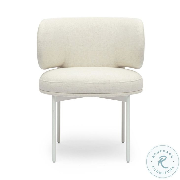 Maureen Cream Performance Upcycled Linen Dining Chair