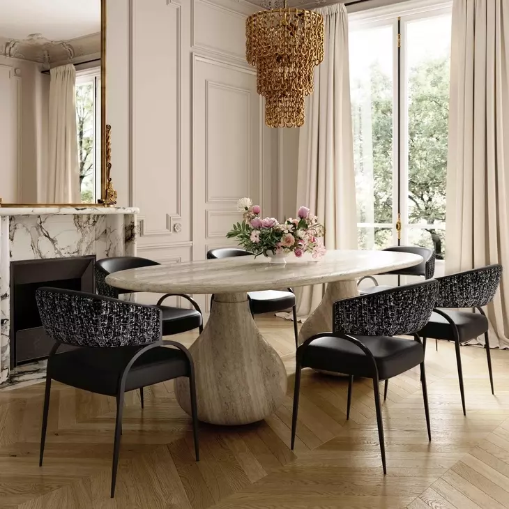 Tatum Black Performance Fabric Dining Chair