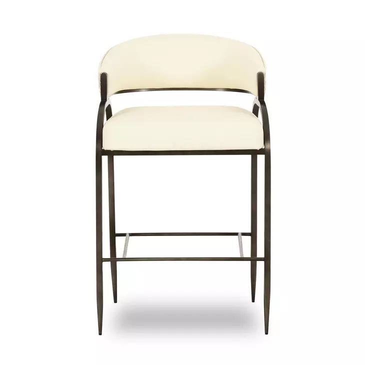 Tatum Cream Performance Fabric 2 Tone Counter Height Stool