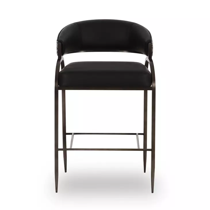 Tatum Black Performance Fabric Counter Height Stool