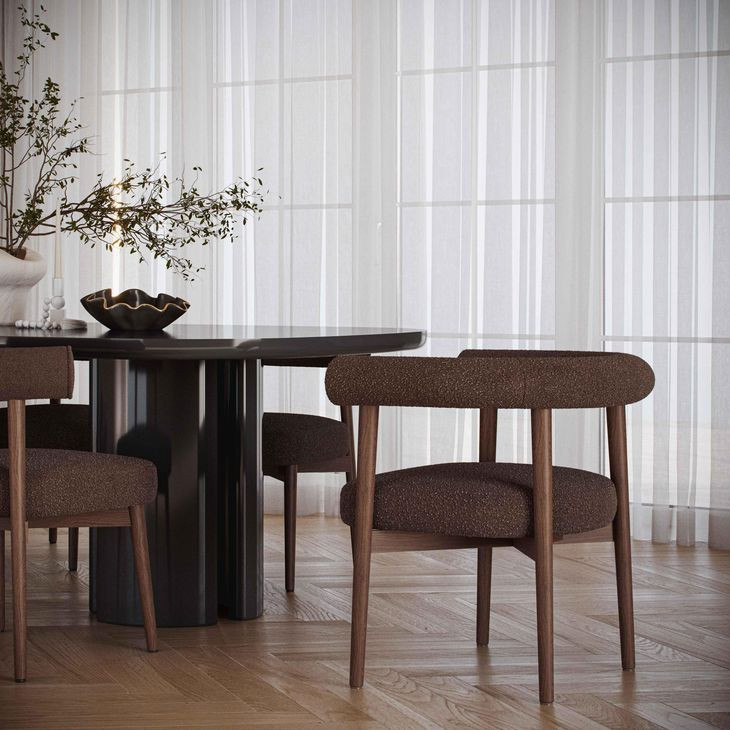 Spara Chocolate Brown Performance Fabric Upholstered Side Chair