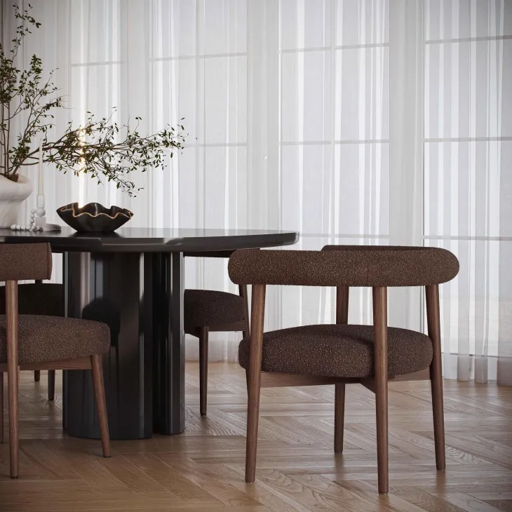 Spara Chocolate Brown Performance Fabric Upholstered Side Chair