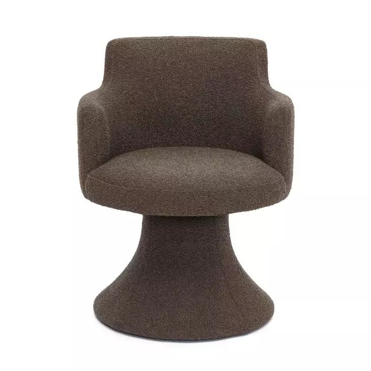 Jeffree Chocolate Brown Performance Fabric Swivel Dining Chair