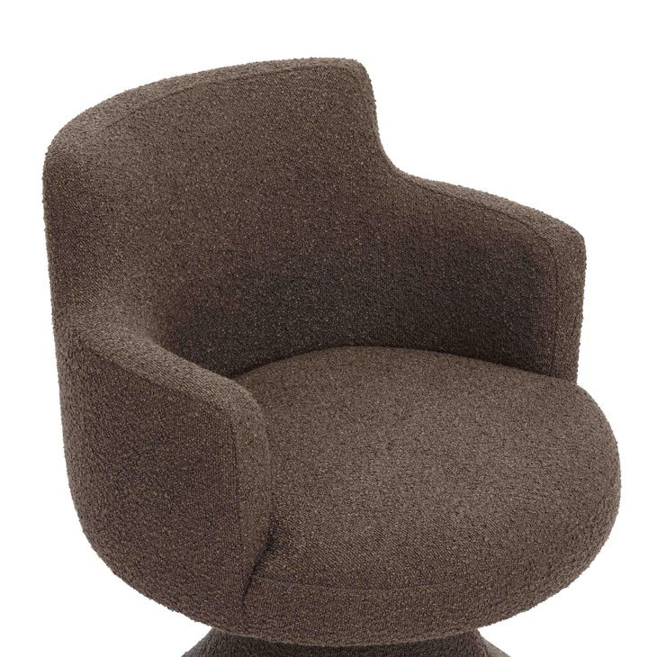 Jeffree Chocolate Brown Performance Fabric Swivel Dining Chair