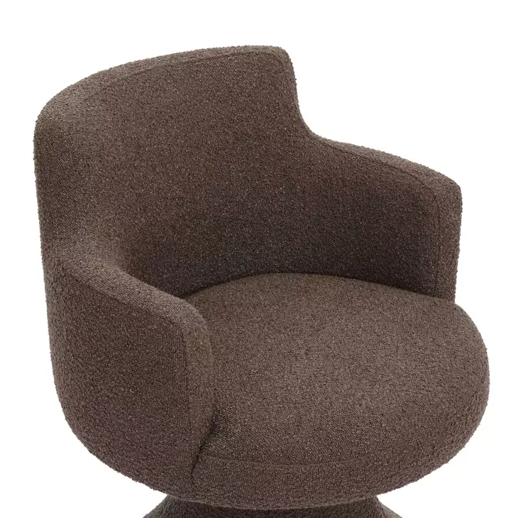 Jeffree Chocolate Brown Performance Fabric Swivel Dining Chair