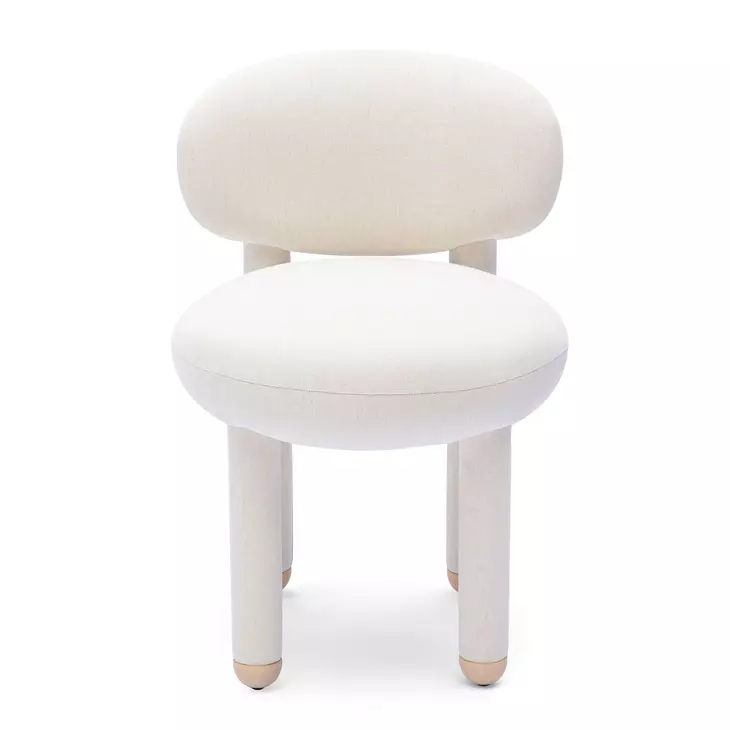 Manu Cream Performance Chenille Upholstered Dining Chair