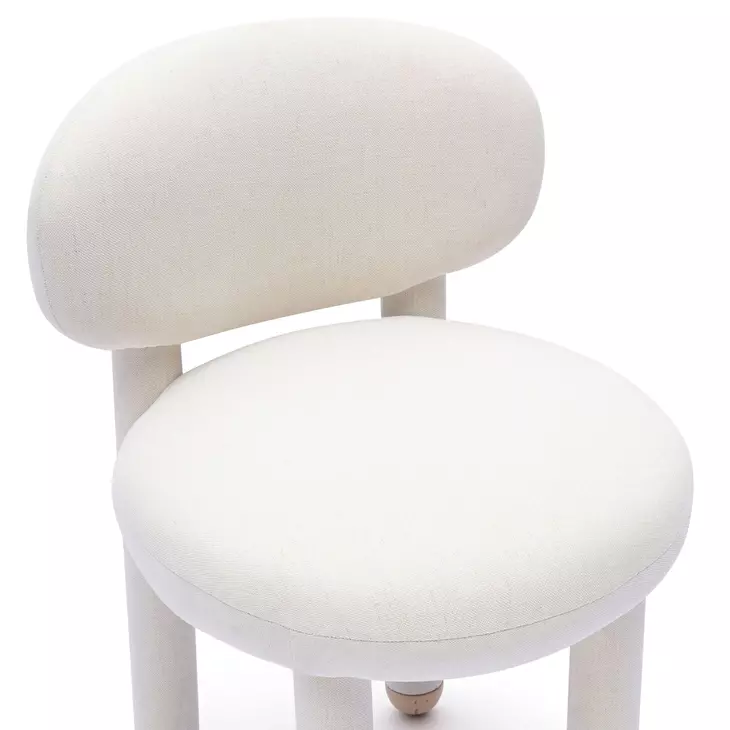 Manu Cream Performance Chenille Upholstered Dining Chair