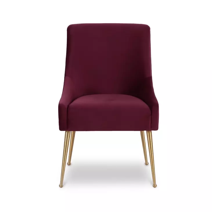 Beatrix Burgundy Performance Velvet Upholstered Dining Chair