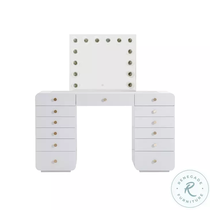 Hollywood White Vanity Desk