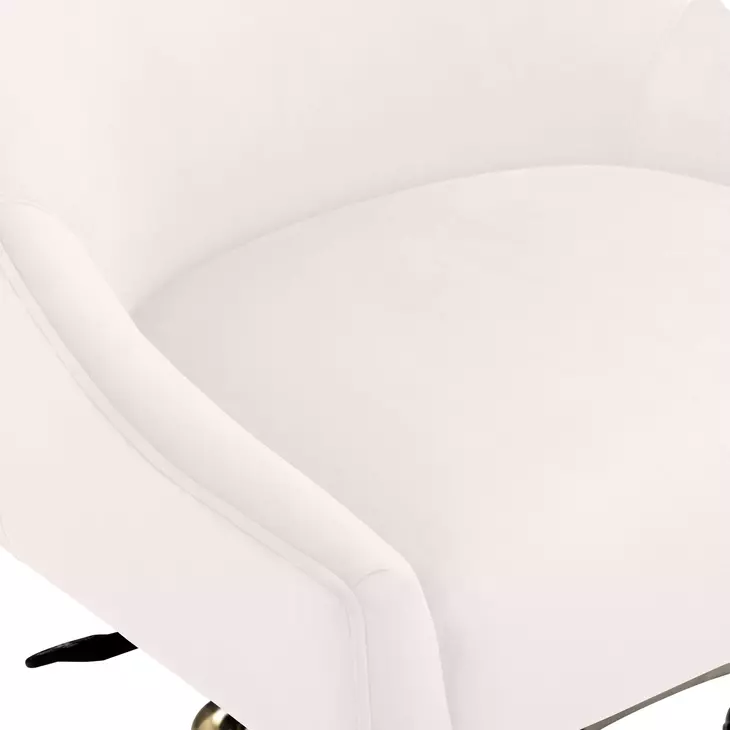 Beatrix Cream Performance Velvet Upholstered Swivel Office Chair