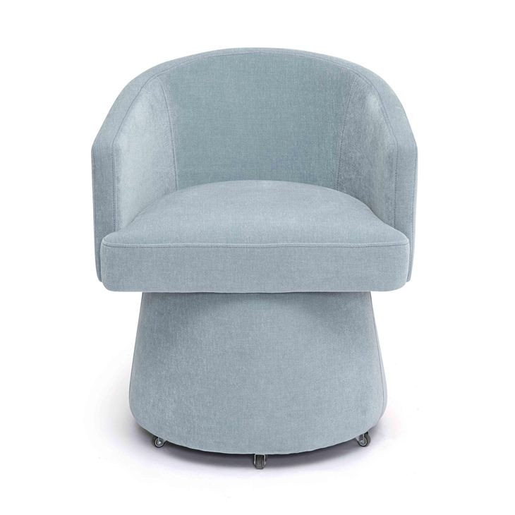 Kristen Faded Blue Upcycled Rolling Desk Chair