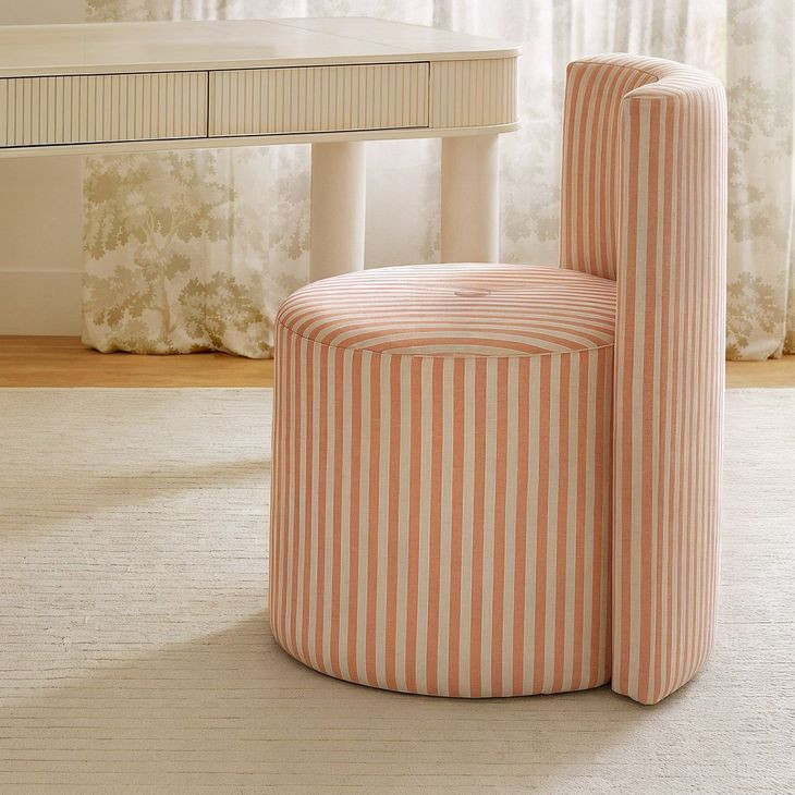 Alyssa Pink and White Performance Fabric Upholstered Desk Chair
