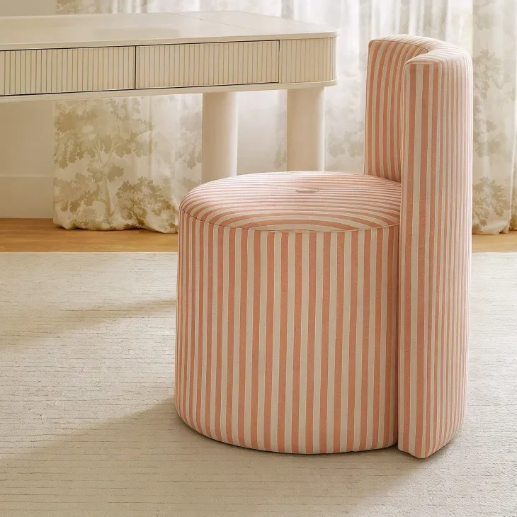 Alyssa Pink and White Performance Fabric Upholstered Desk Chair