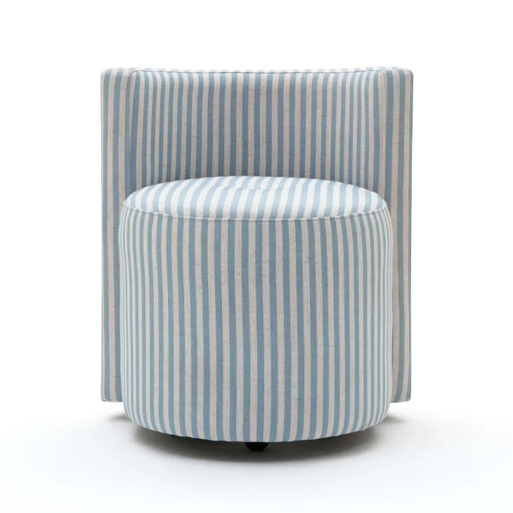 Alyssa Blue and White Performance Fabric Upholstered Desk Chair