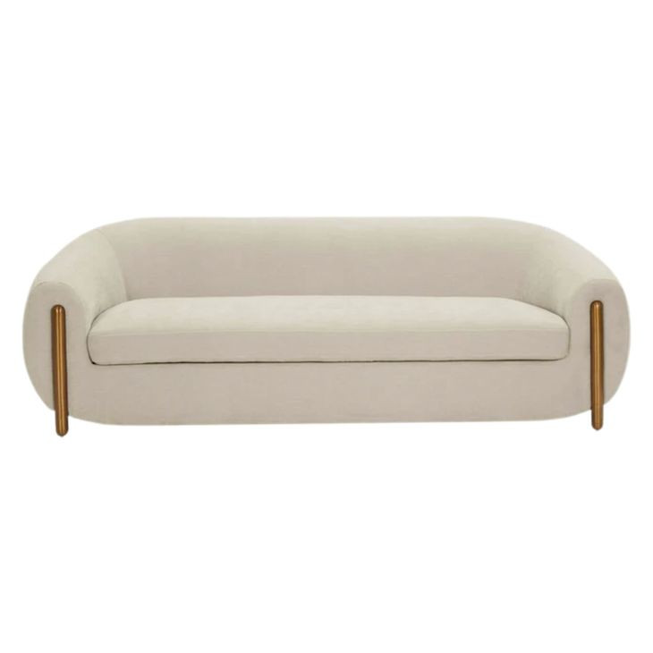 Lina Cream Chenille Textured 93" Sofa