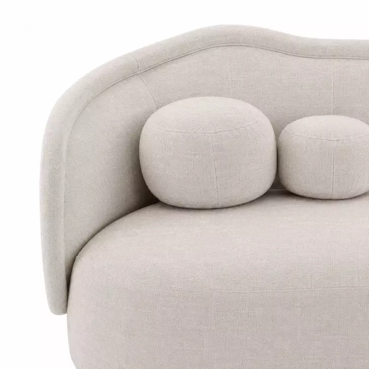 Circe Off White Performance Fabric 93" Sofa