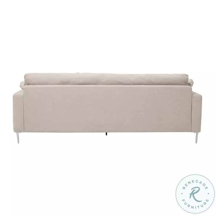 Vari Beige Textured Velvet Lounge Sofa