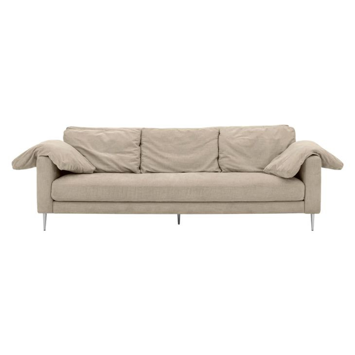 Vari Beige Textured Velvet Lounge 90" Sofa