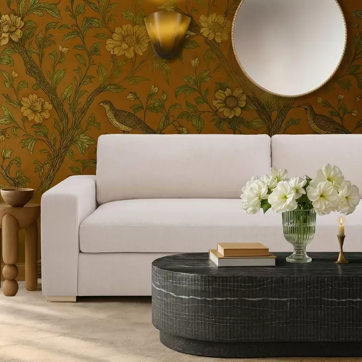 Beckham Beige Performance Fabric 96" Sofa