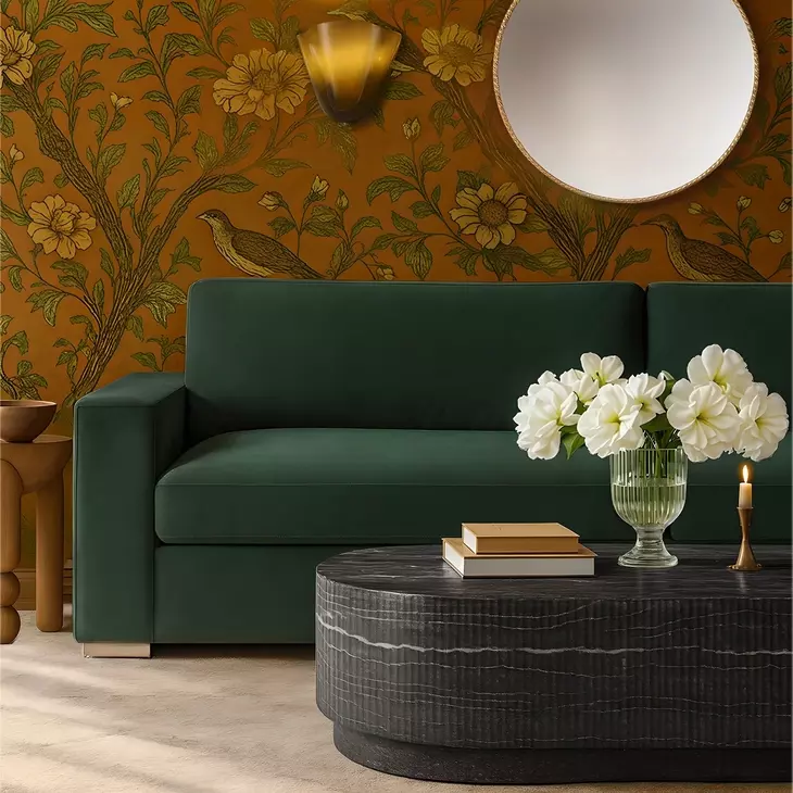 Beckham Green Performance Fabric 96" Sofa
