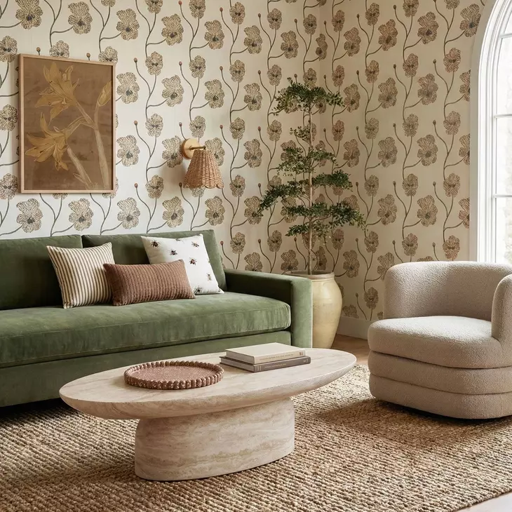 Beckham Olive Green Performance Fabric 96" Sofa