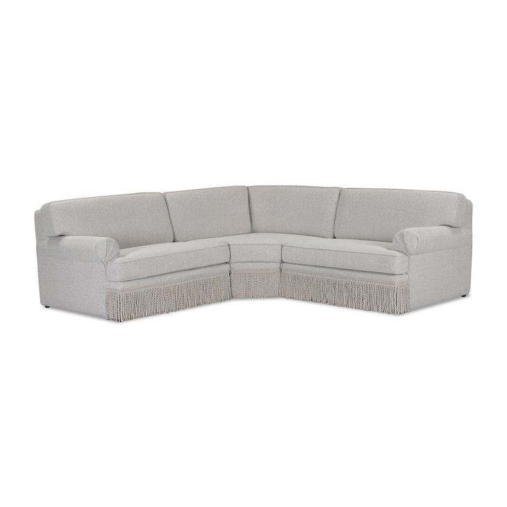 Yvette Warm Gray Performance Fabric 3 Piece Modular Sectional with Pillows