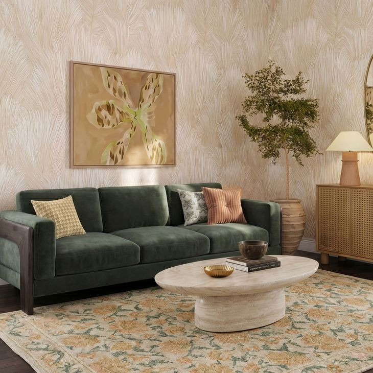 Elyn Olive Green 91" Sofa
