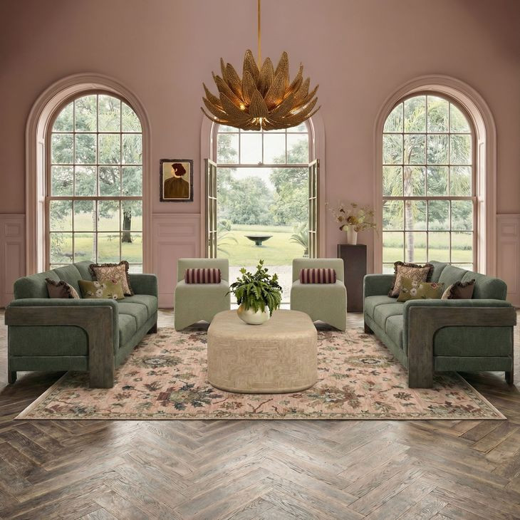 Elyn Olive Green Living Room Set