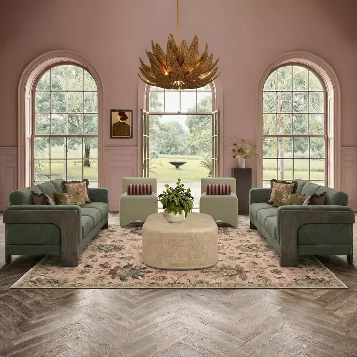 Elyn Olive Green 91" Sofa