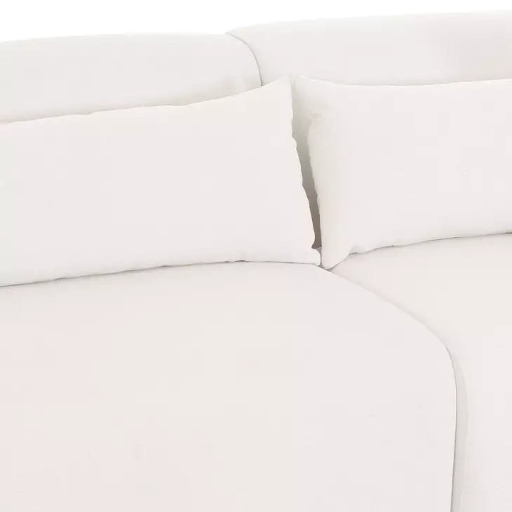 Tarra Cream Performance Fabric 3 Piece Modular Sectional with RAF Chaise and Pillow