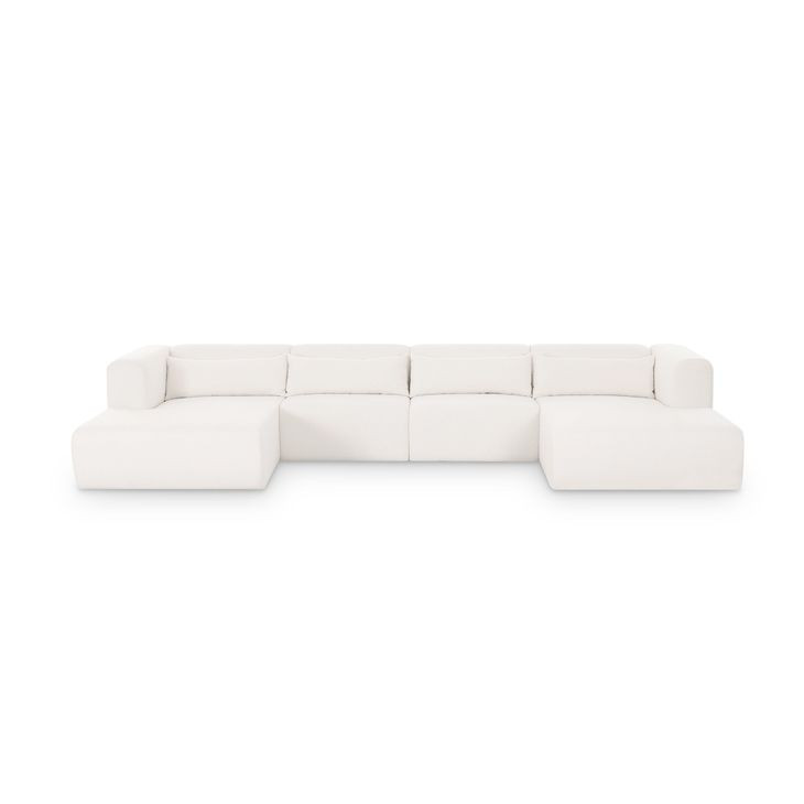 Tarra Cream Performance Fabric 4 Piece Modular Sectional