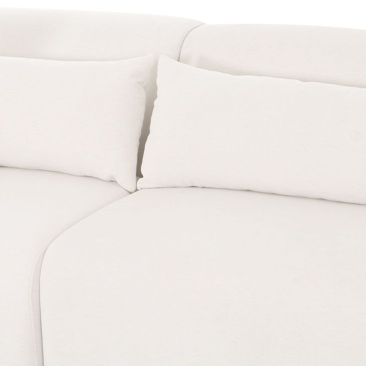 Tarra Cream Performance Fabric 3 Piece Modular Sectional with LAF Chaise and Pillow