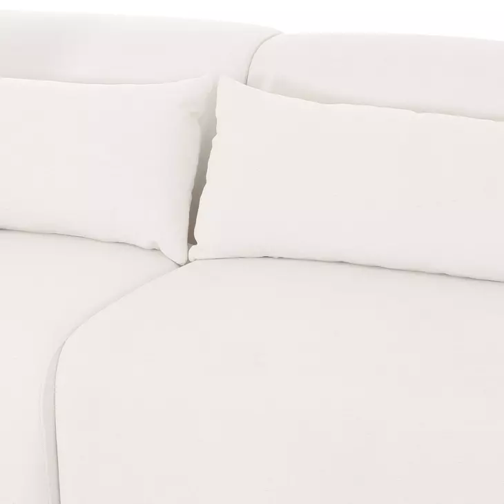 Tarra Cream Performance Fabric 3 Piece Modular Sectional with LAF Chaise and Pillow