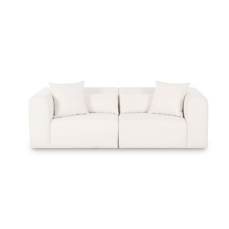 Tarra Cream Performance Fabric 86" Modular Loveseat