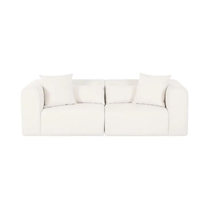 Tarra Cream Performance Fabric Modular 86" Loveseat