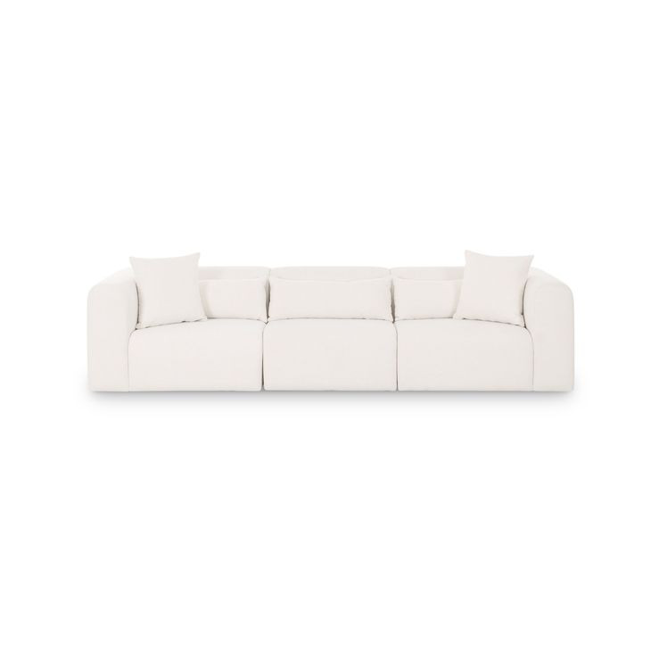 Tarra Cream Performance Fabric 119" Modular Sofa