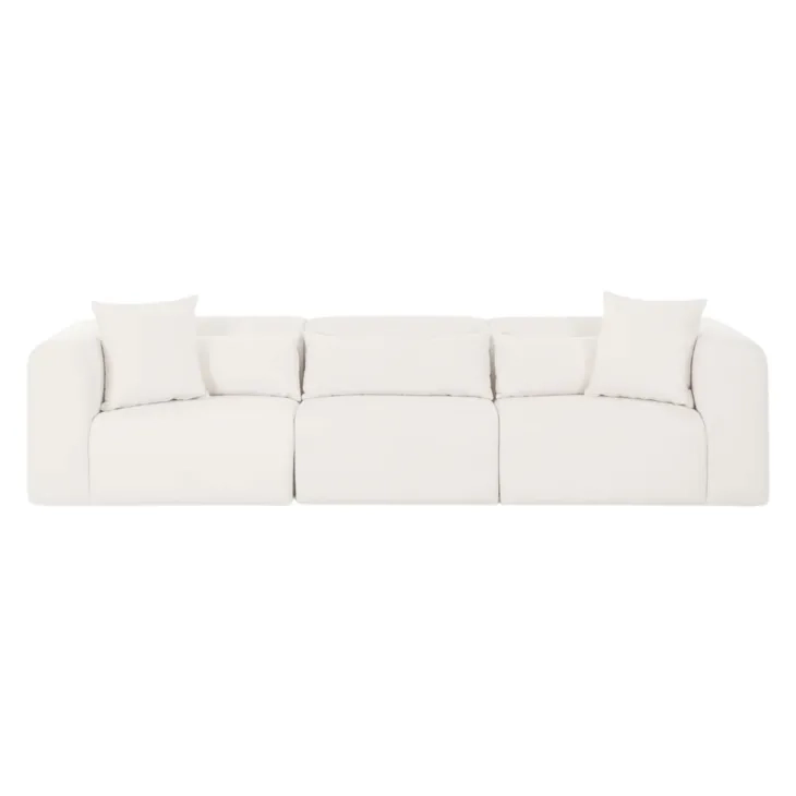 Tarra Cream Performance Fabric Modular 119" Sofa