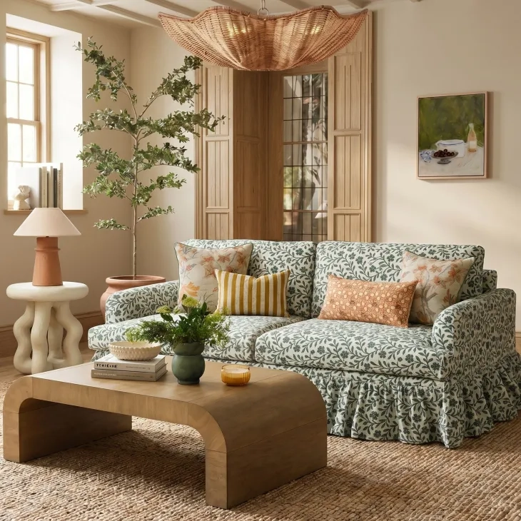 Gertrude Gray and White 90" Sofa