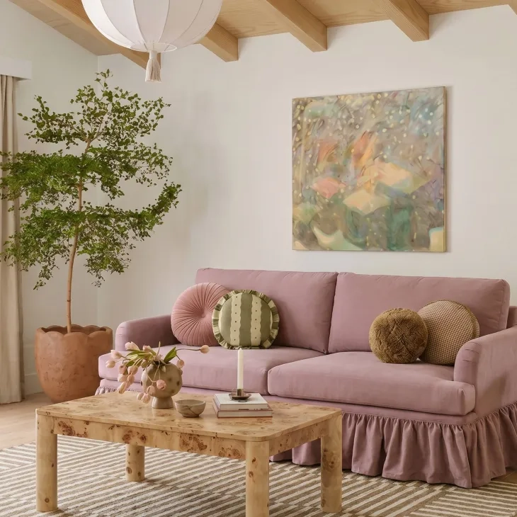 Gertrude Mauve Performance Fabric 90" Sofa