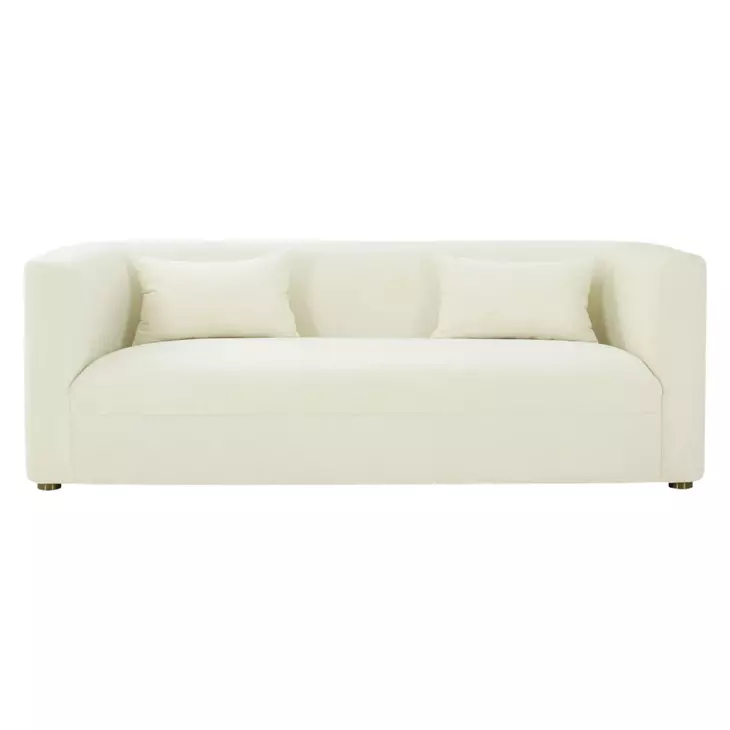 Callie Cream Velvet 84" Sofa