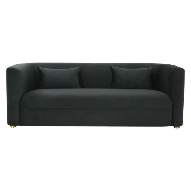 Callie Black Velvet Sofa