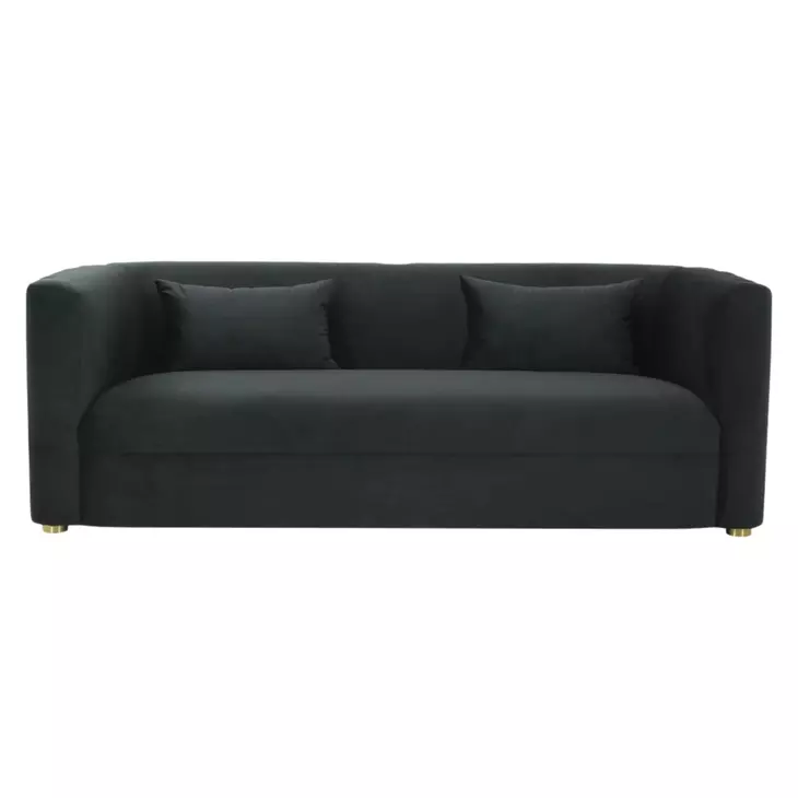 Callie Black Velvet 84" Sofa