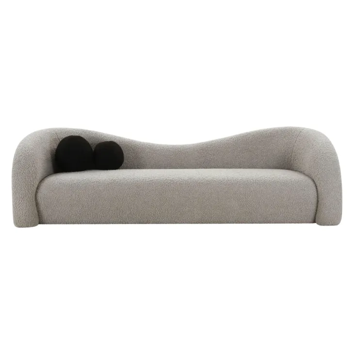Leonie Grey Faux Shearling 103" Sofa