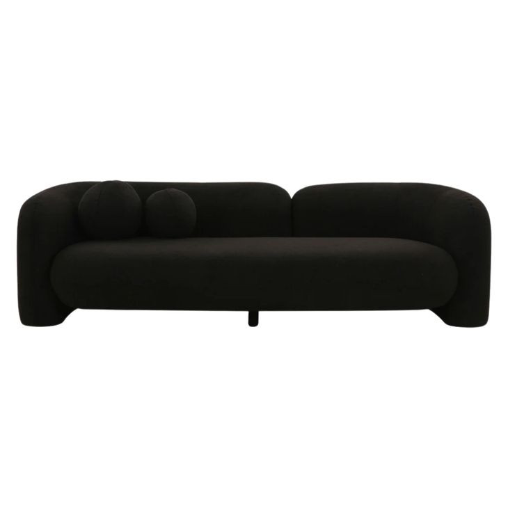 Amelie Black Faux Fur Sofa